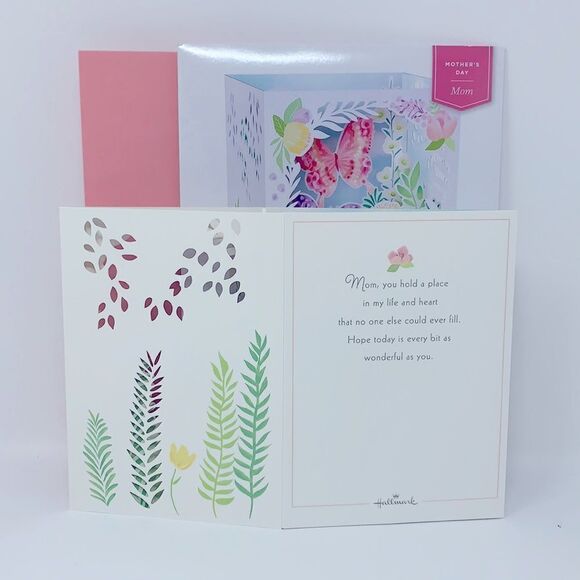 Hallmark Paper Wonder Pop-Up Card Butterfly Garden Plant Mom Happy Mothers Day - Picture 8 of 11